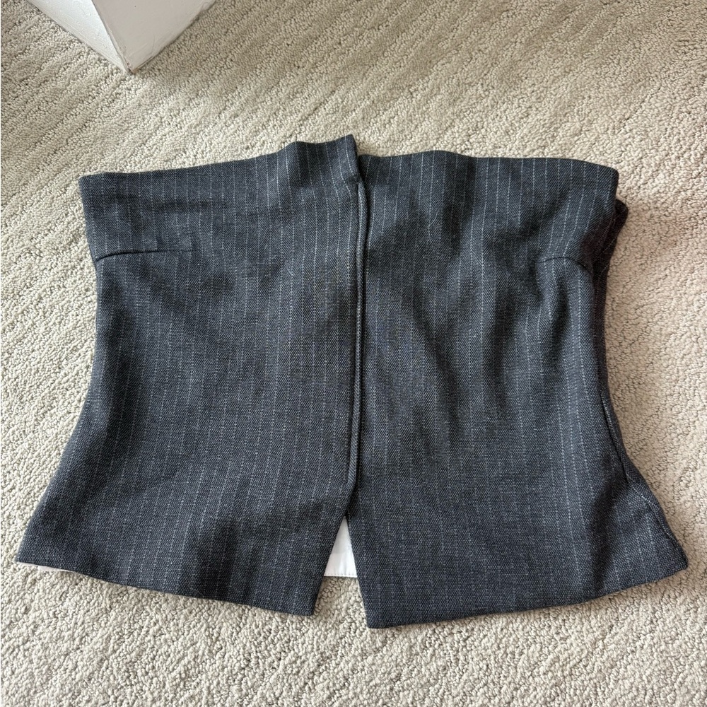 Zara Pinstripe Strapless Shirt - Medium
